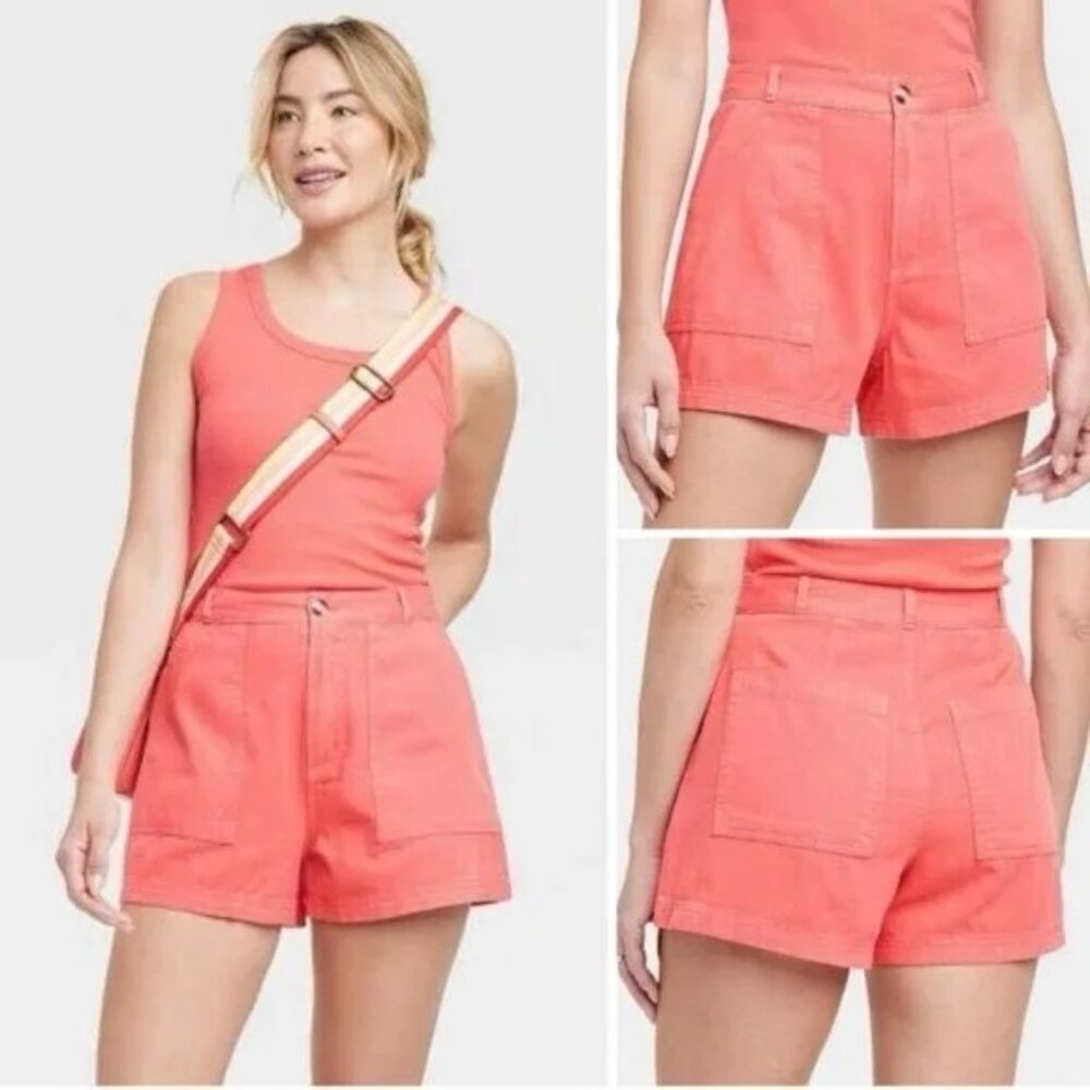 NEW Universal Thread High-Rise Utility Shorts - Red - Size 4